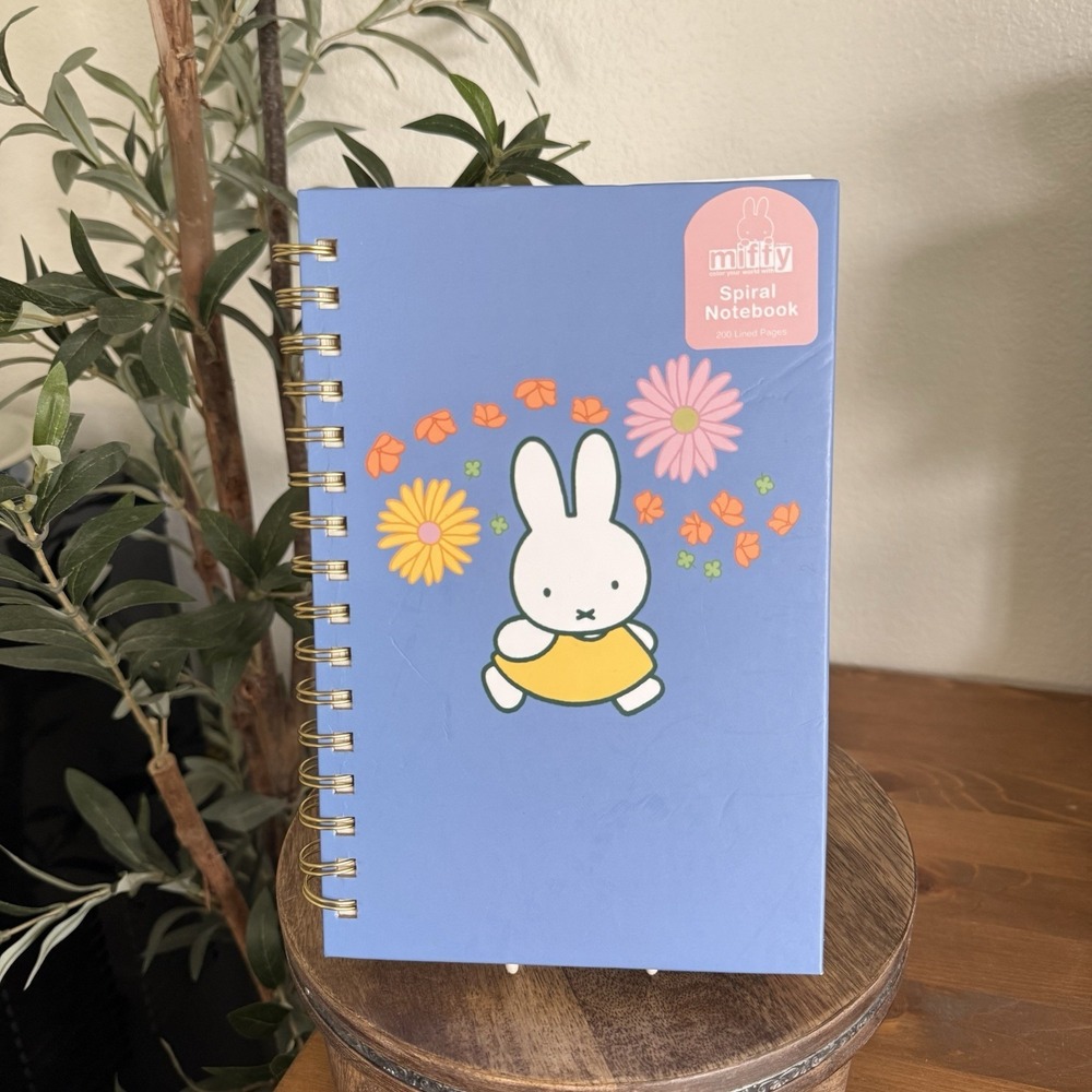 Miffy Character Illustration Blue Spiral Hardcover Notebook 200 Lined Pages NEW